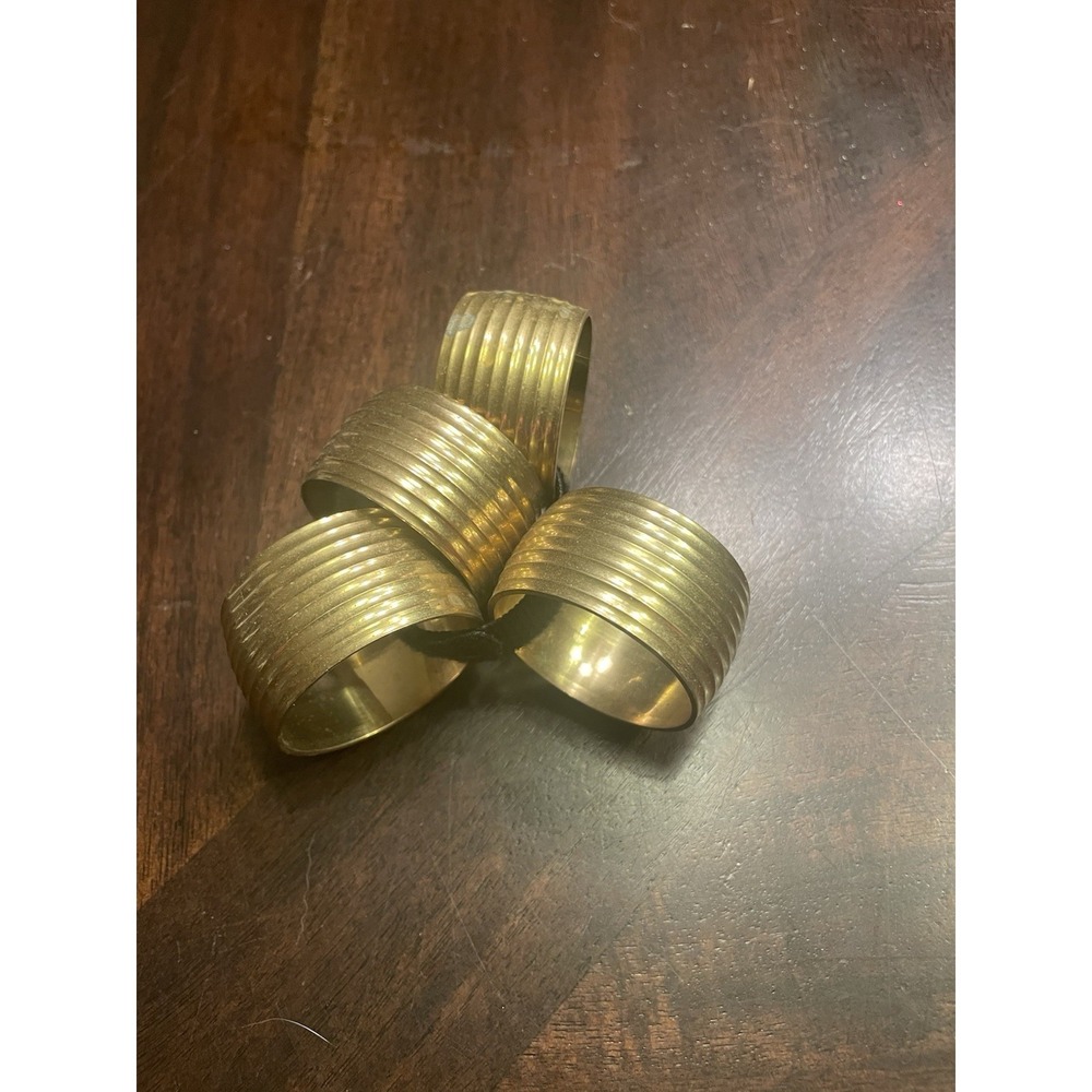 Vintage Brass Set Of 4 Napkin Rings